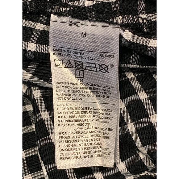 Old Navy Women Dress Size Medium M Black White Check Shift Flutter Keyhole New - Picture 8 of 8